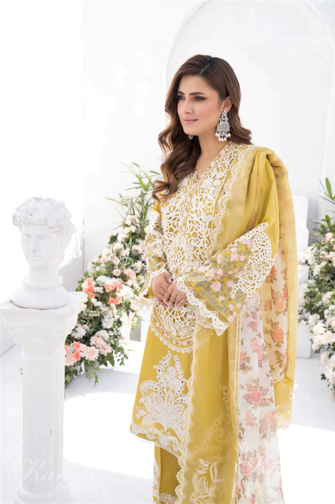 Pakistani Designer Karma 3 piece stitched women suit