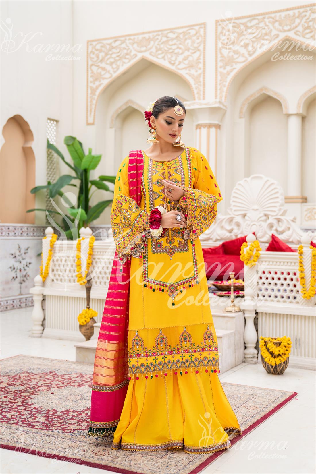 Pakistani Designer Karma 3 piece stitched women suit
