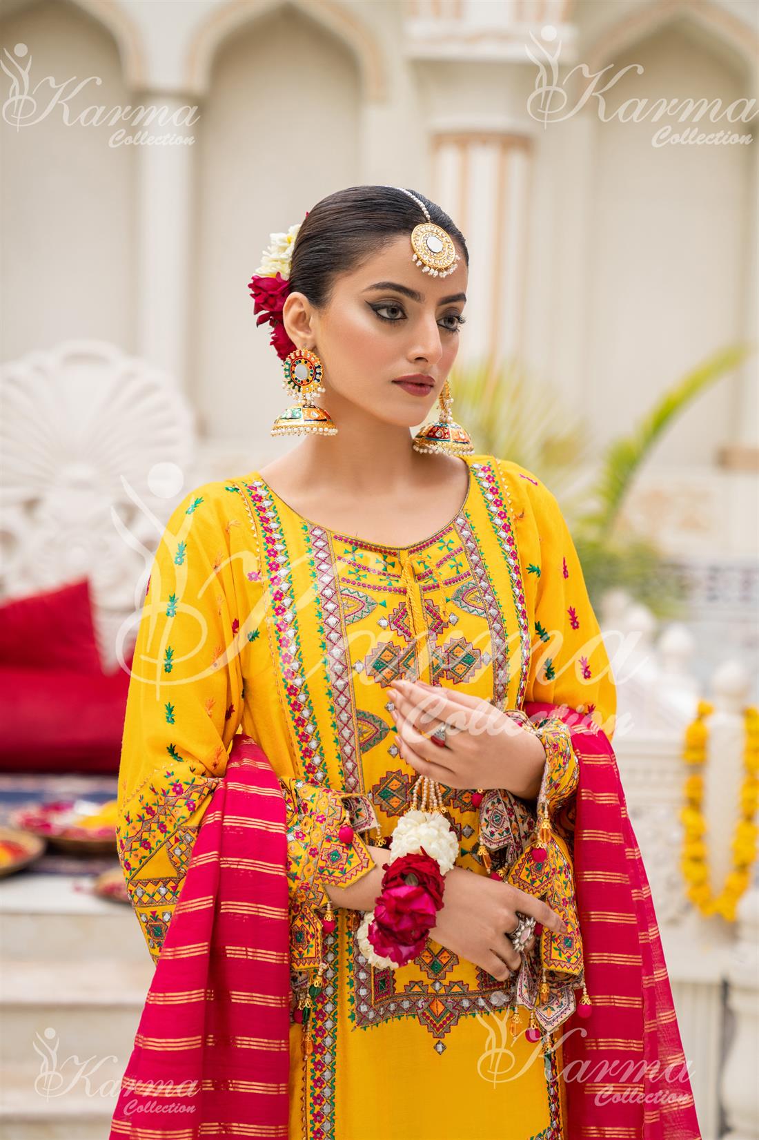 Pakistani Designer Karma 3 piece stitched women suit