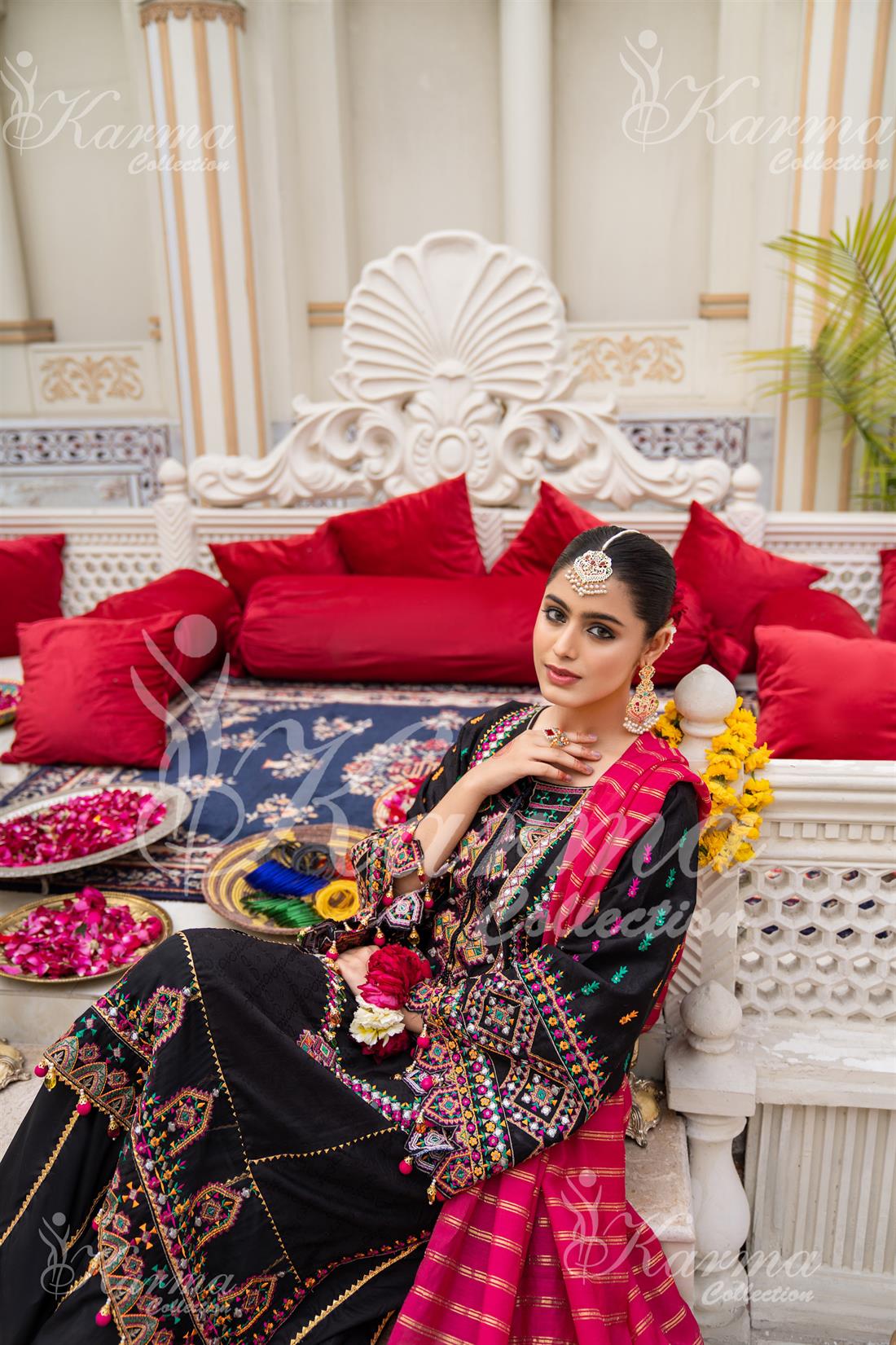 Pakistani Designer Karma 3 piece stitched women suit