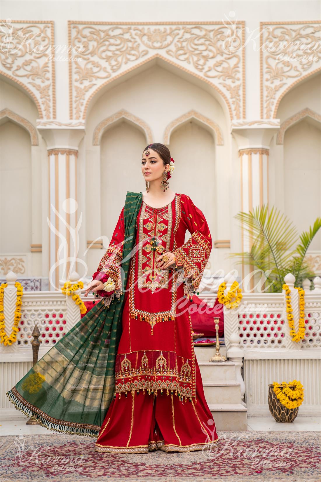 Pakistani Designer Karma 3 piece stitched women suit