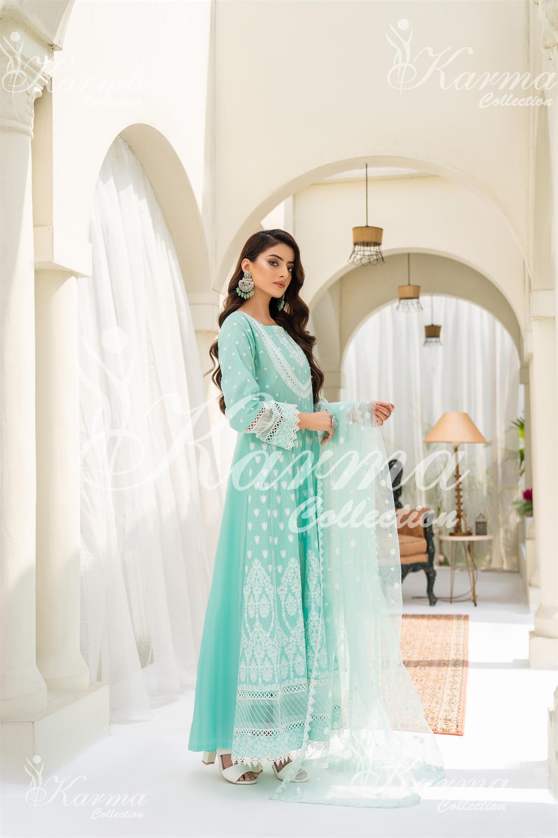 Pakistani Designer Karma 3 piece stitched women suit