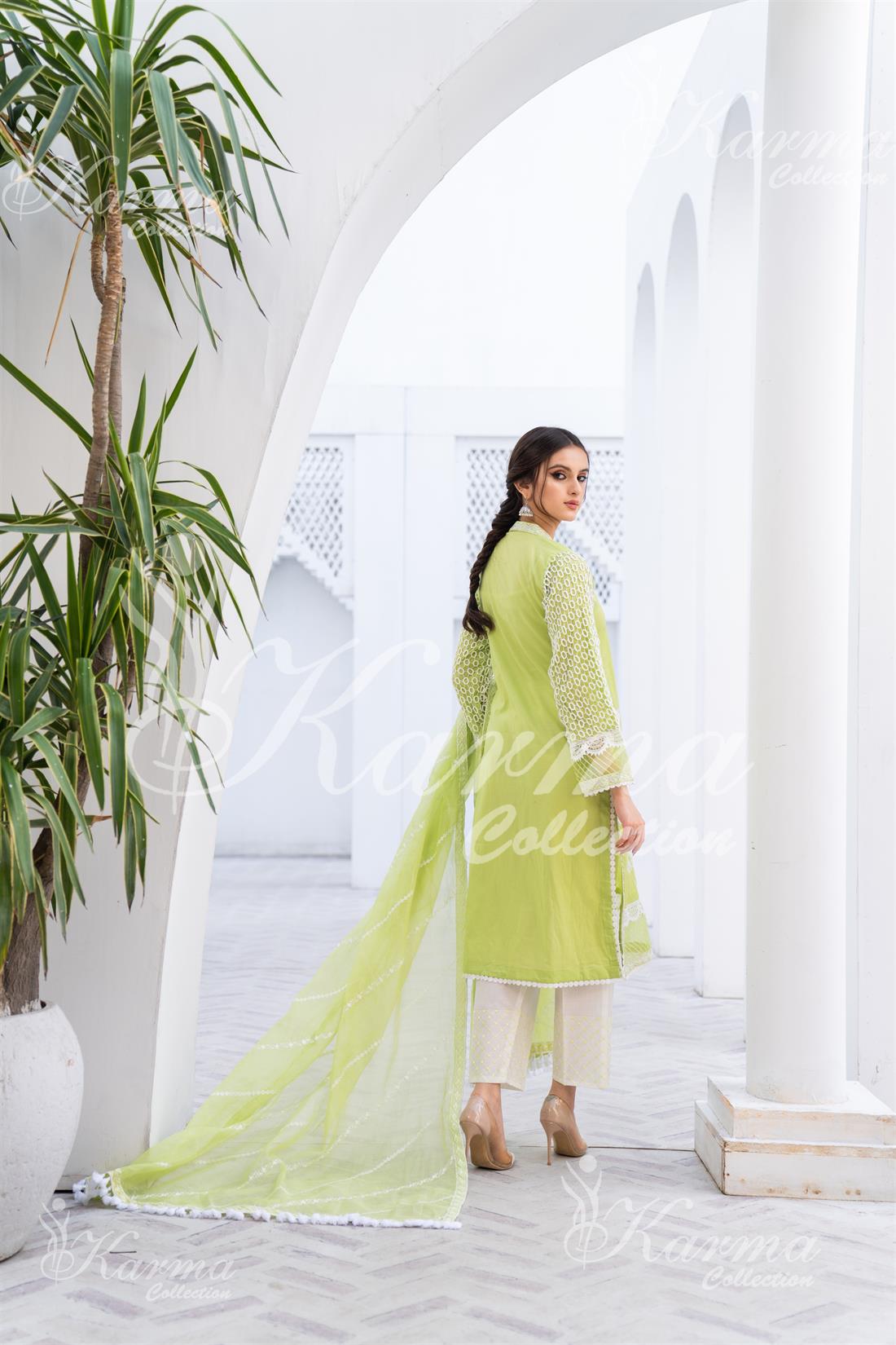 Pakistani Designer Karma 3 piece stitched women suit