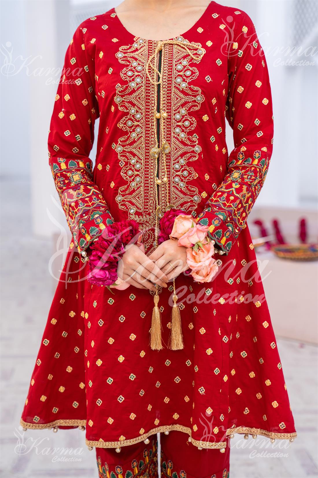 Pakistani Designer Karma 3 piece stitched women suit