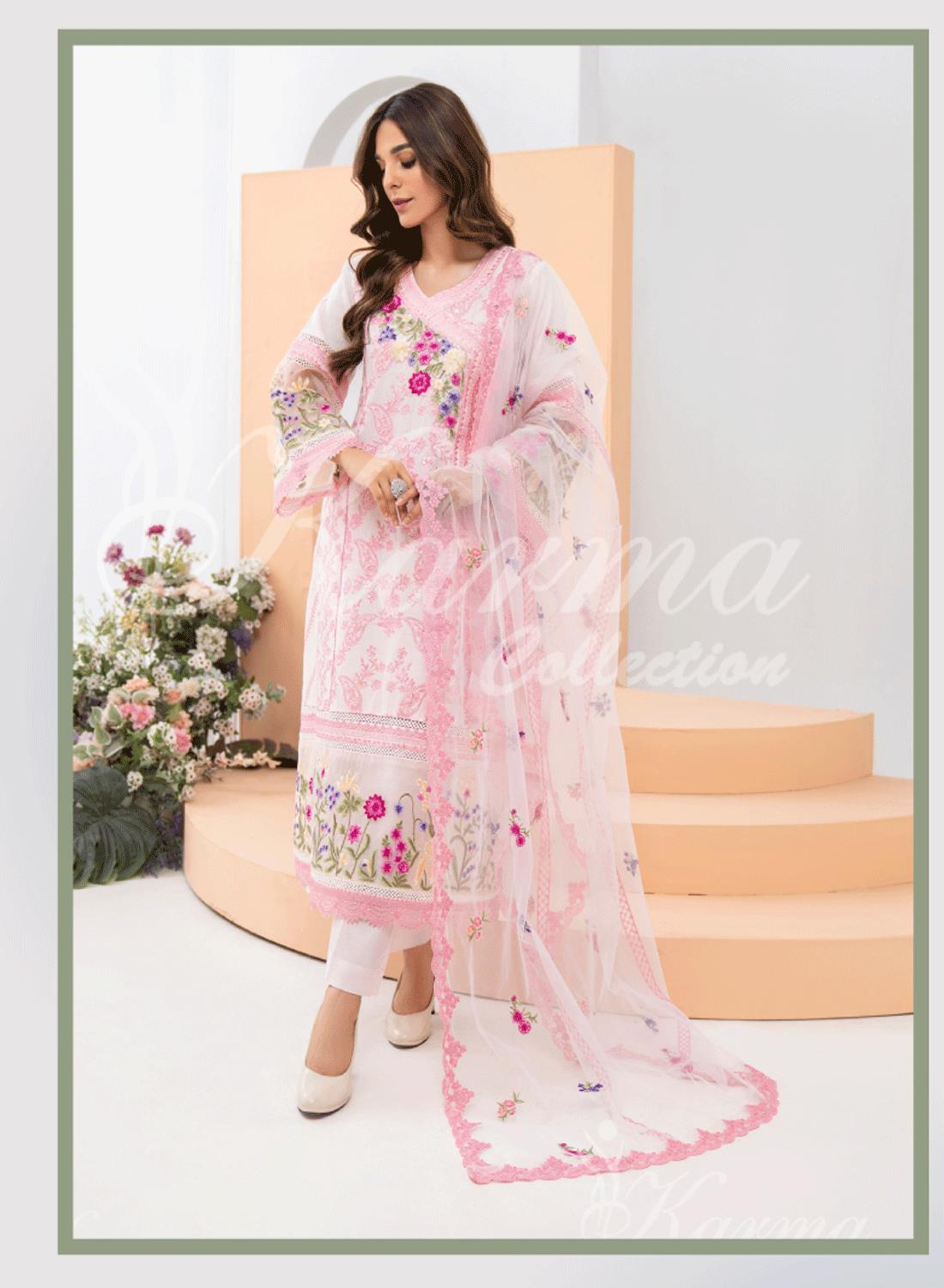 Pakistani Designer Karma 3 piece stitched women suit