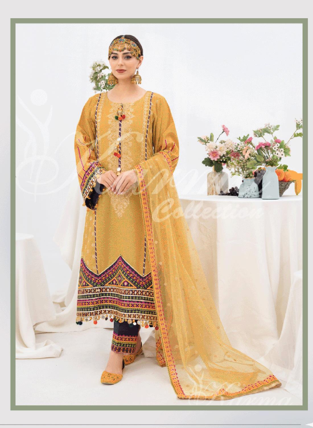 Pakistani Designer Karma 3 piece stitched women suit
