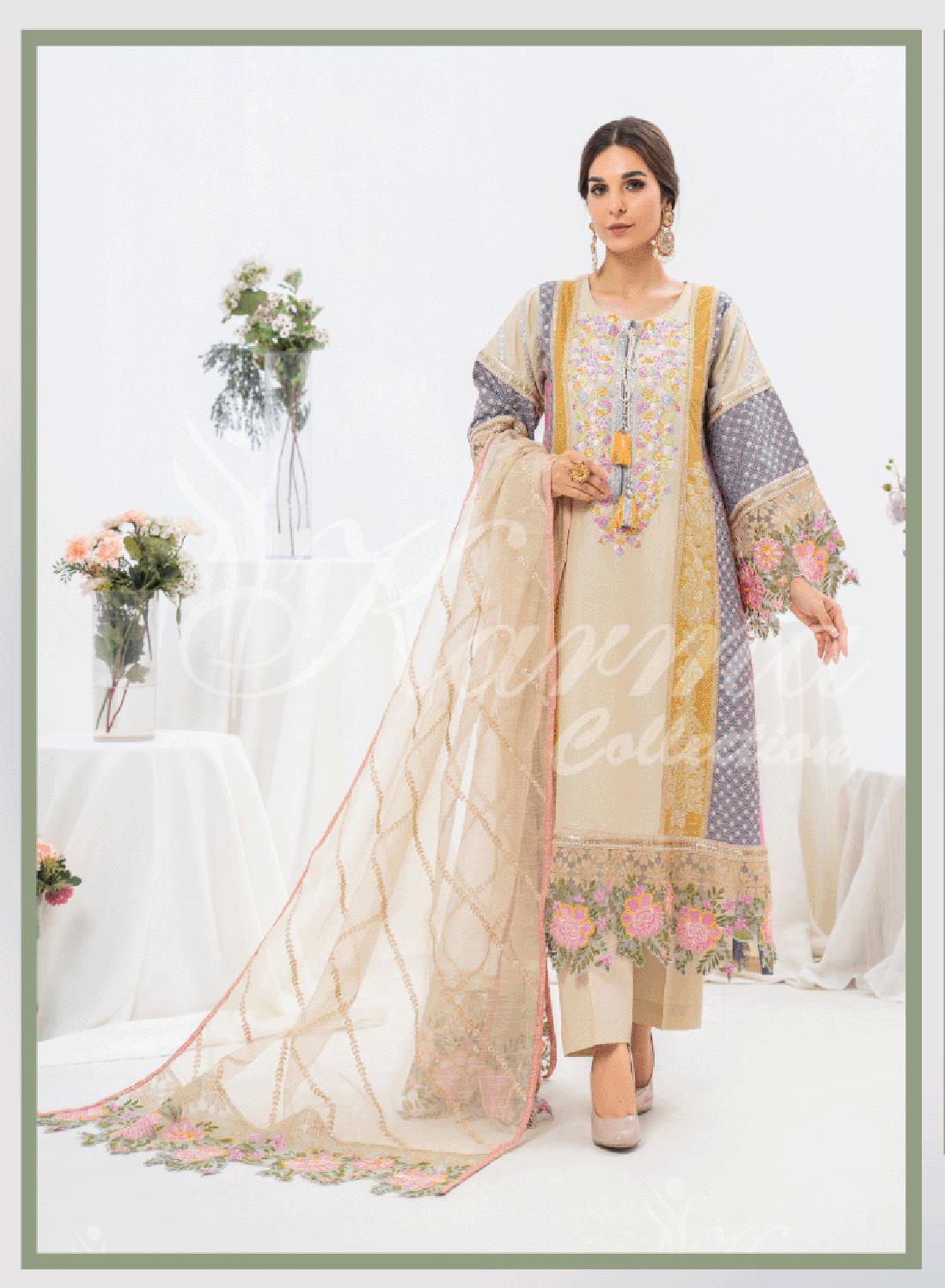 Pakistani Designer Karma 3 piece stitched women suit