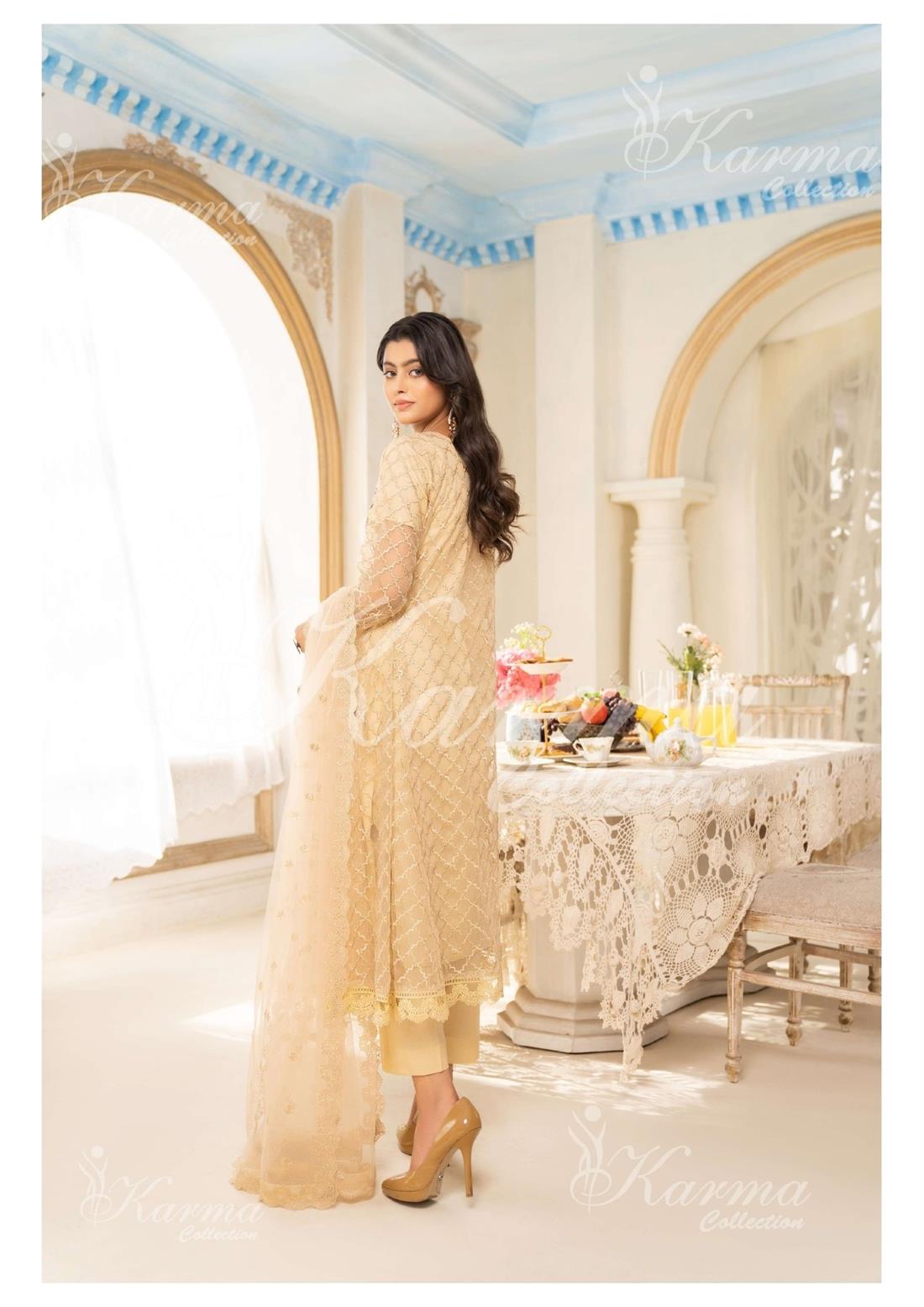 Pakistani Designer Karma 3 piece stitched women suit
