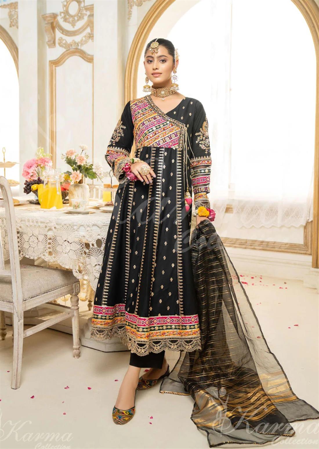 Pakistani Designer Karma 3 piece stitched women suit