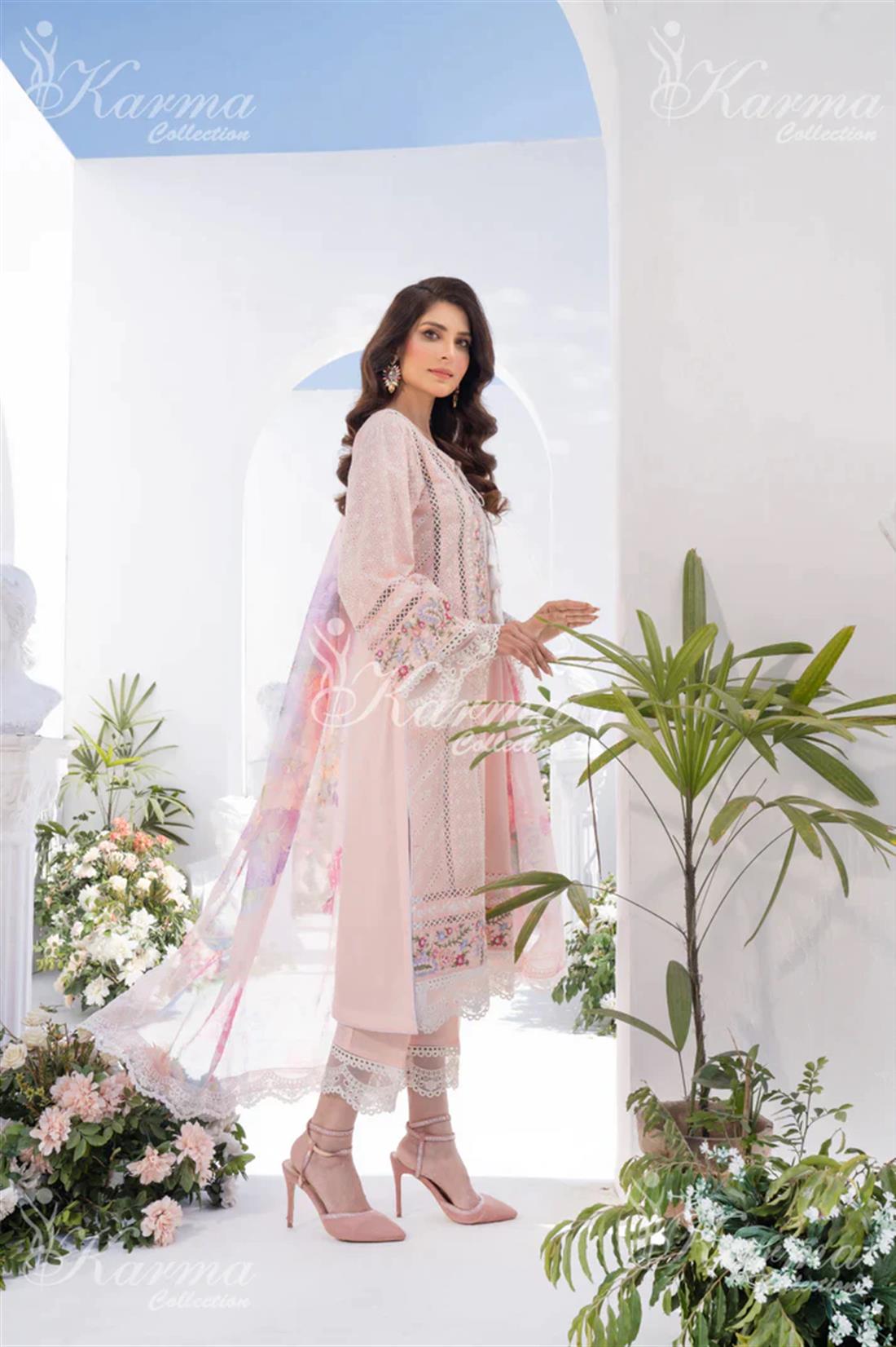 Pakistani Designer Karma 3 piece stitched women suit