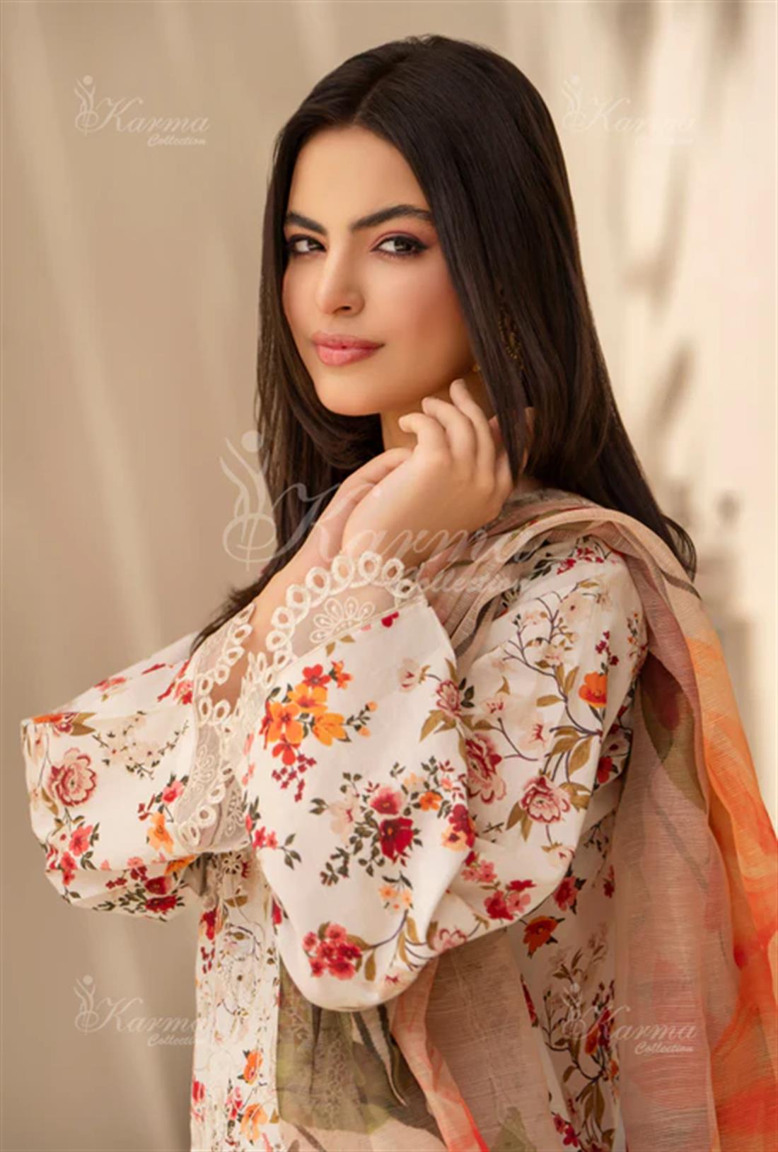 Pakistani Designer Karma 3 piece stitched women suit