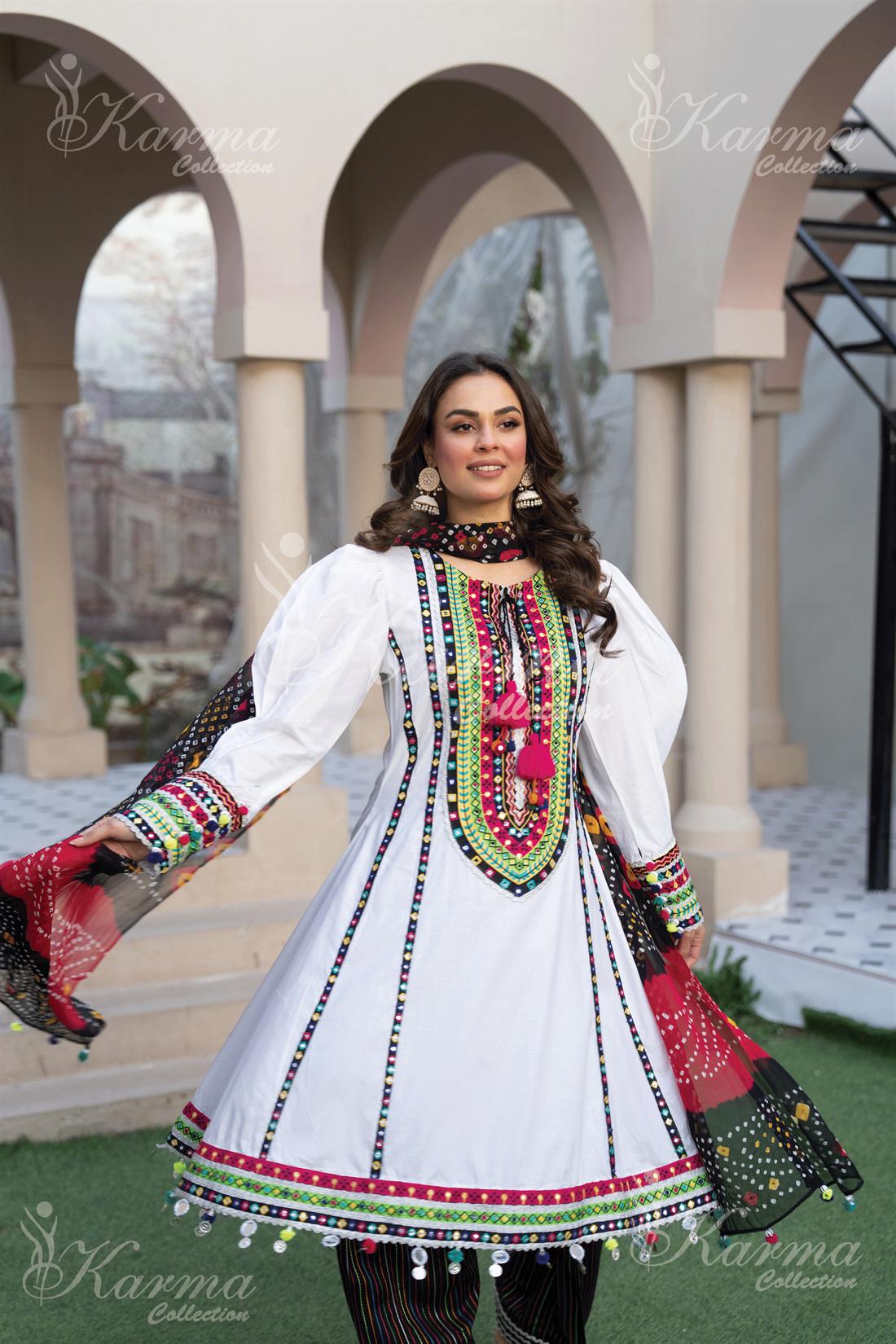 Pakistani Designer Karma 3 piece stitched women suit