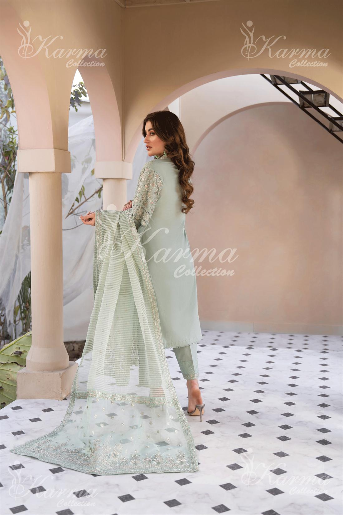 Pakistani Designer Karma 3 piece stitched women suit