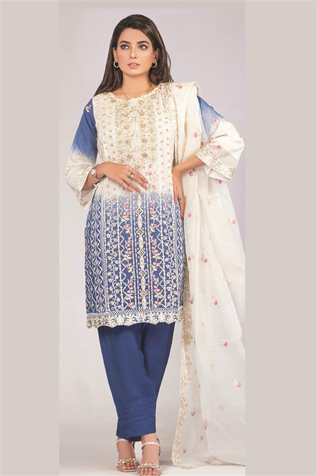 Pakistani Designer 3 piece stitched women suit