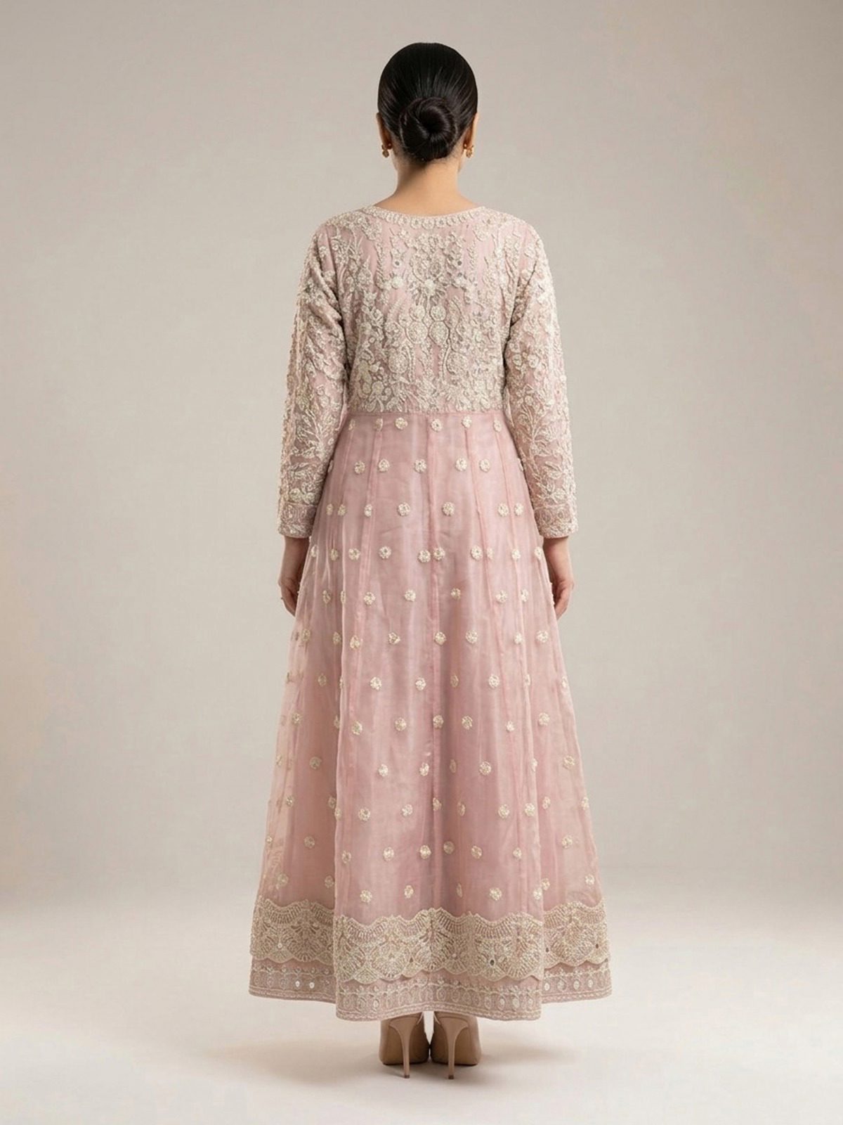 3pc maxi with embroided dupatta