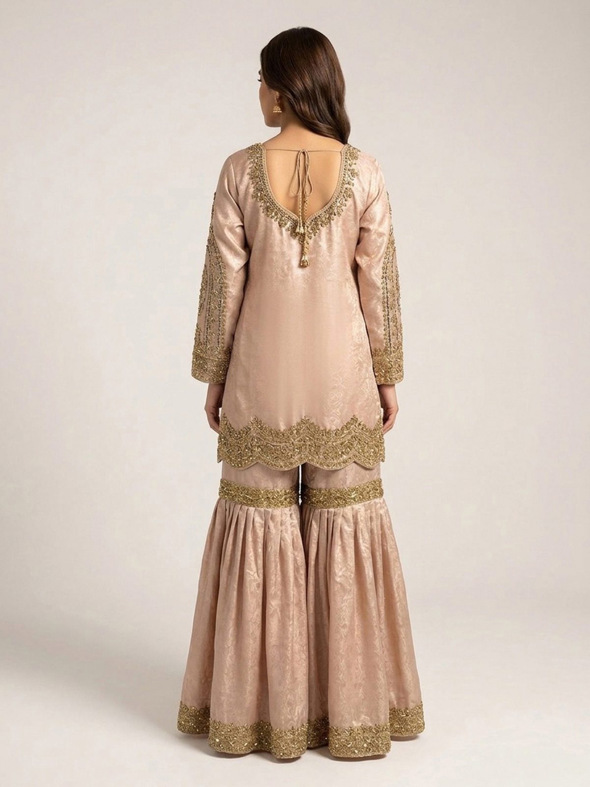 3pc maxi with embroided dupatta