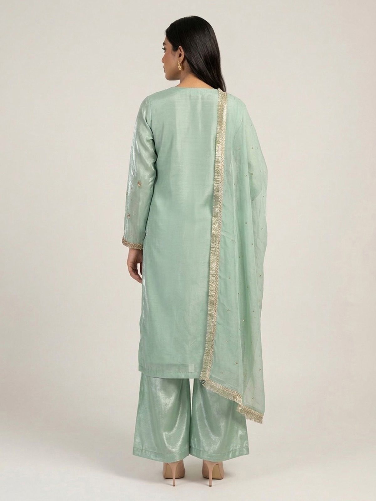 3pc premium embroidery dress with embroided dupatta and plazo