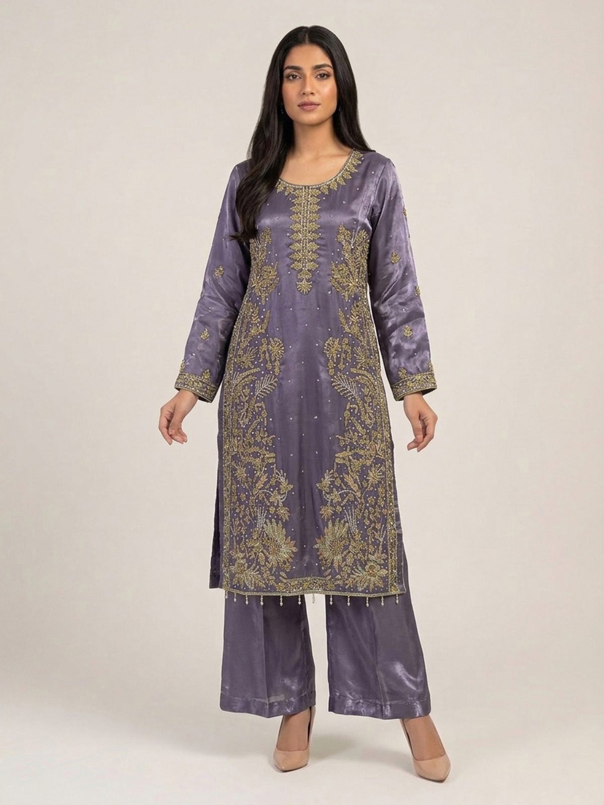 3pc premium embroidery dress with embroided dupatta and plazo