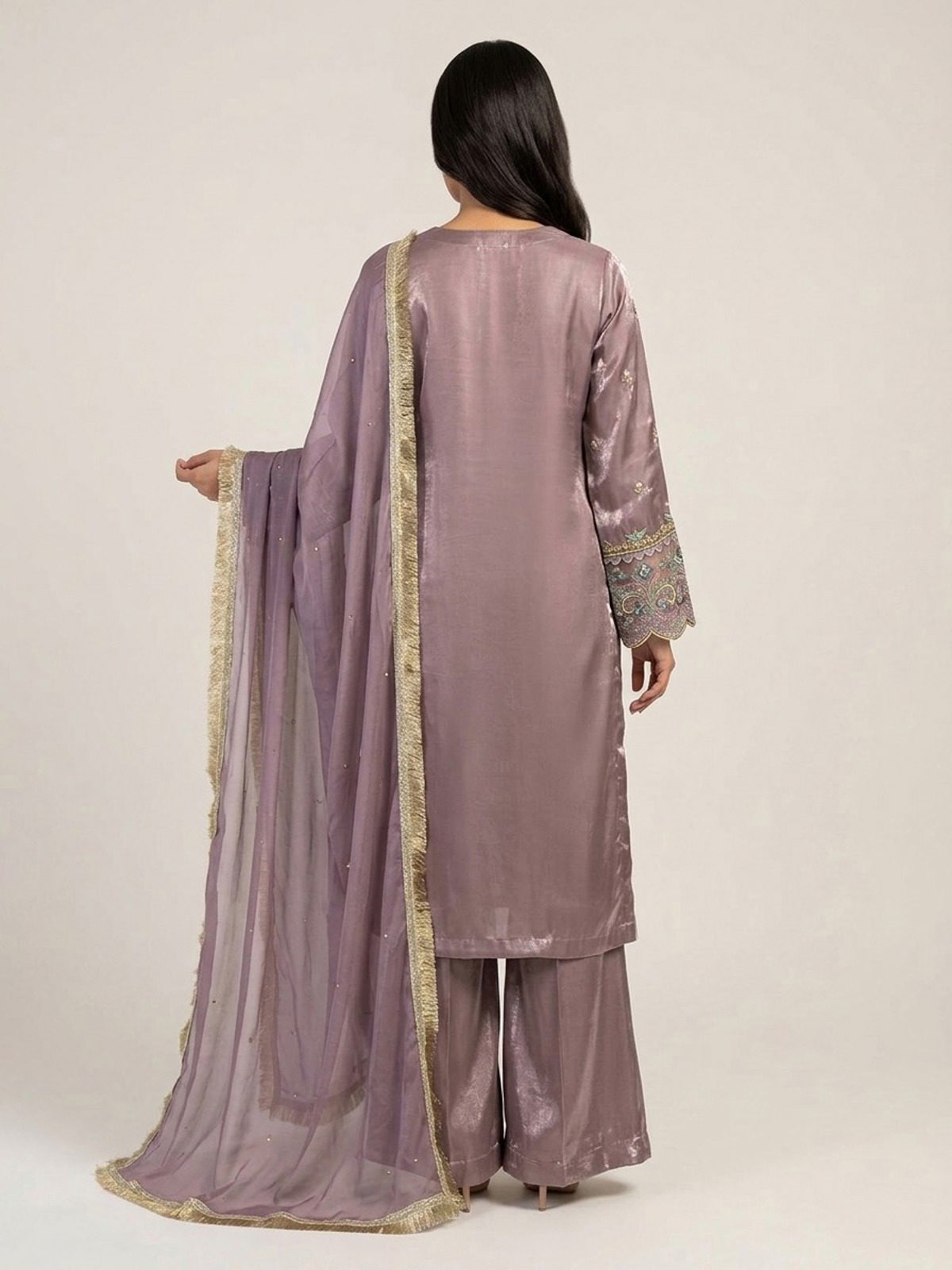 3pc premium embroidery dress with embroided dupatta and plazo