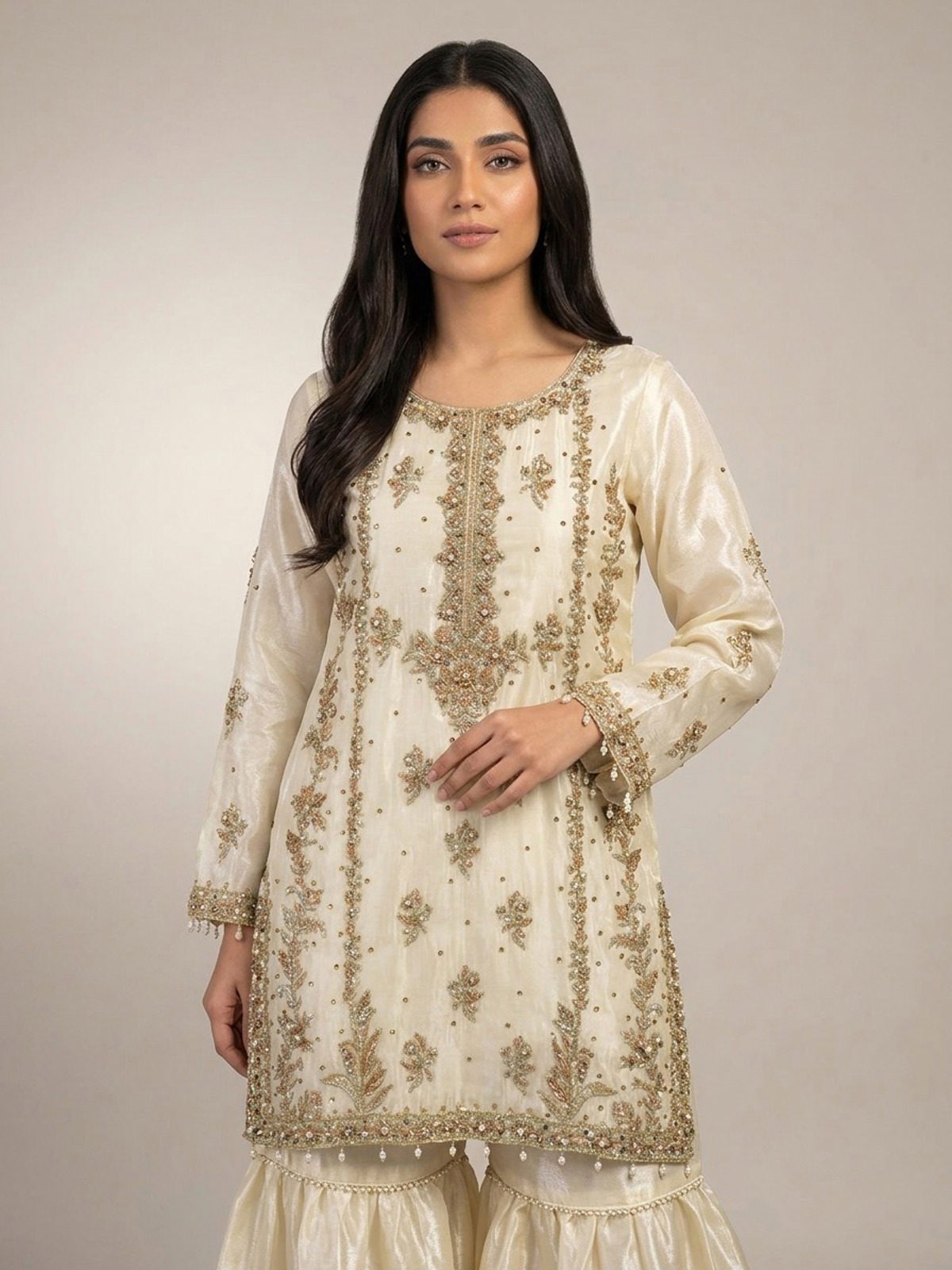 3pc premium embroidery dress with embroided dupatta and plazo