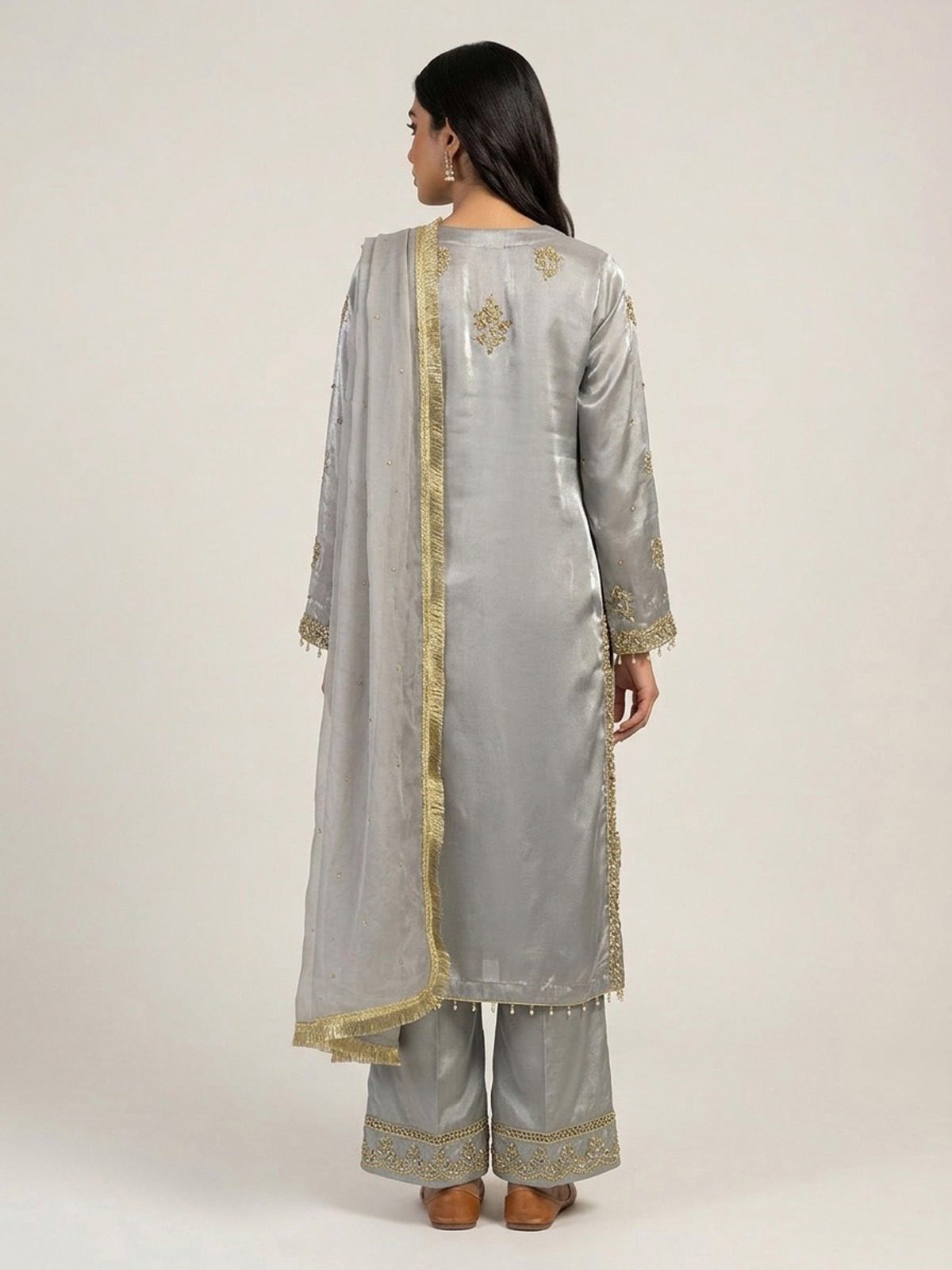 3pc premium embroidery dress with embroided dupatta and plazo