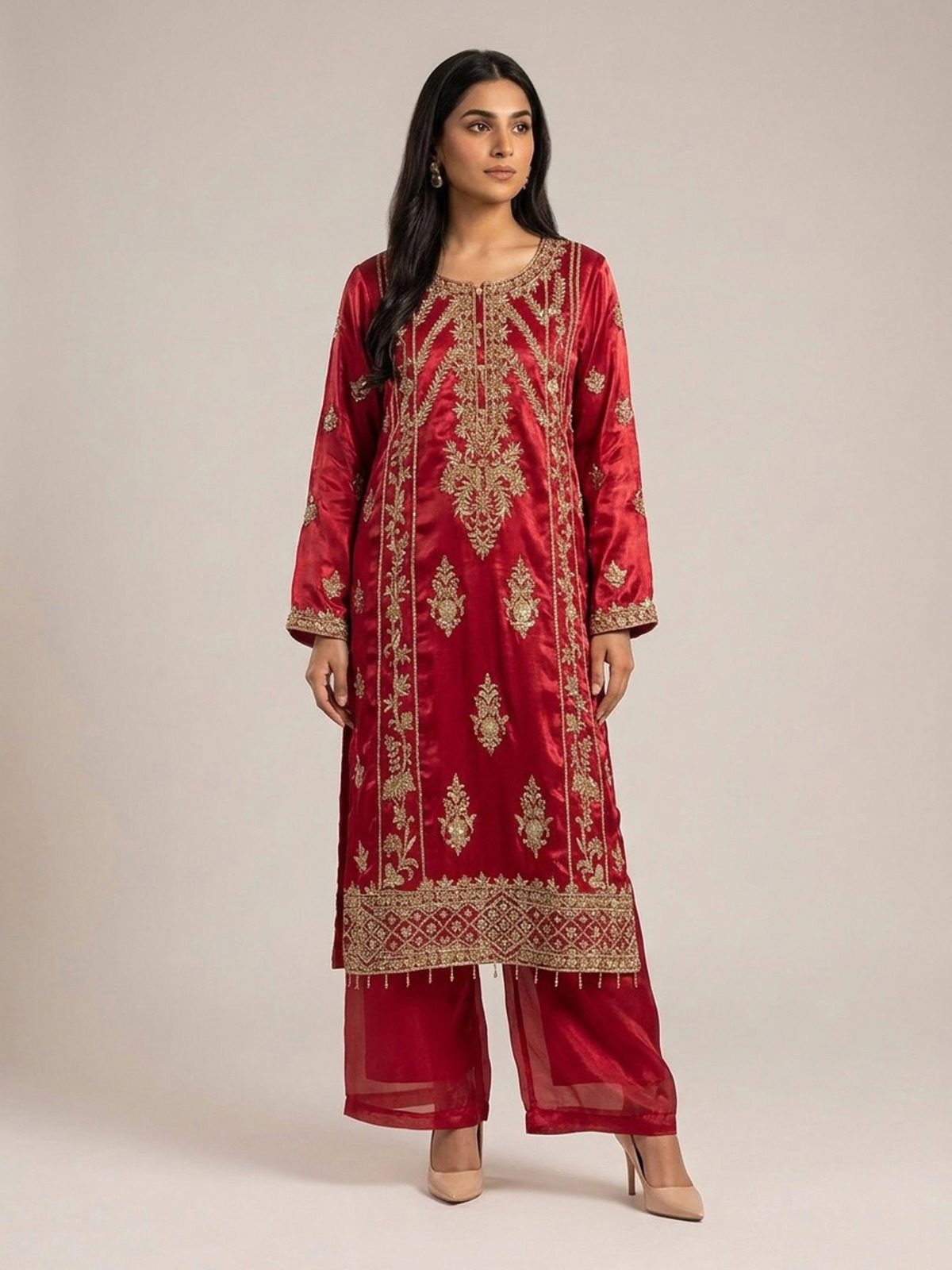 3pc premium embroidery dress with dupatta and plazo