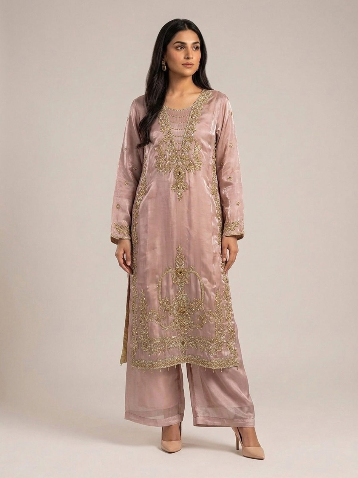 3pc premium embroidery dress with dupatta and plazo