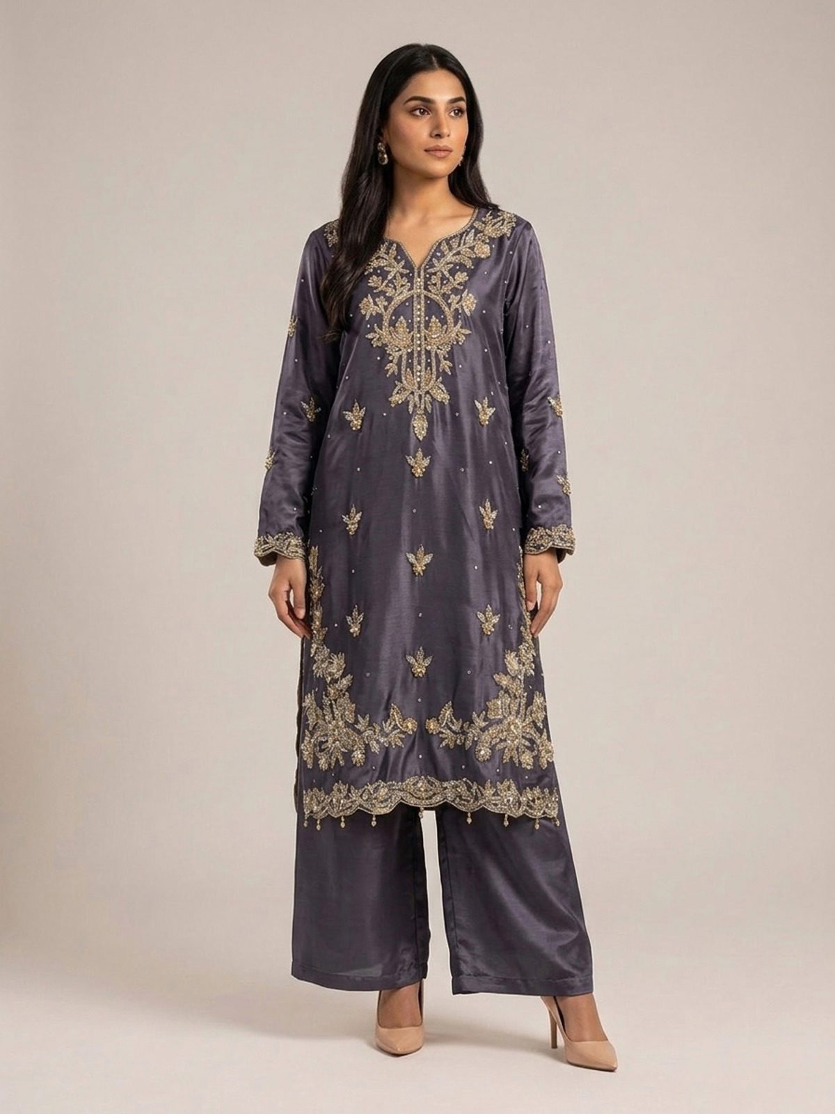 3pc premium embroidery dress with dupatta and plazo
