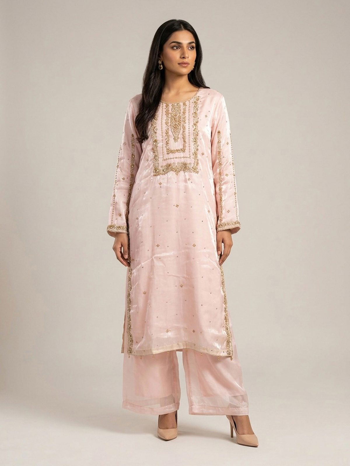 3pc premium embroidery dress with dupatta and plazo