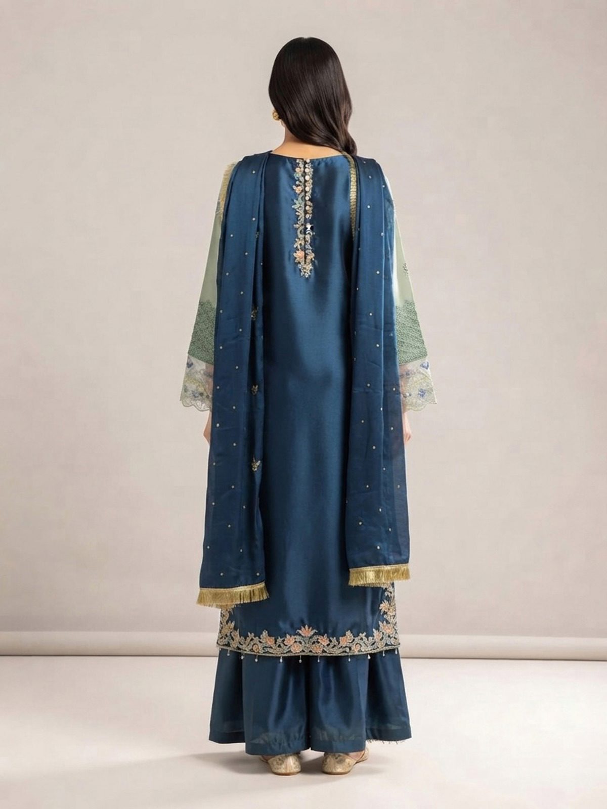 3pc premium embroidery dress with dupatta and plazo