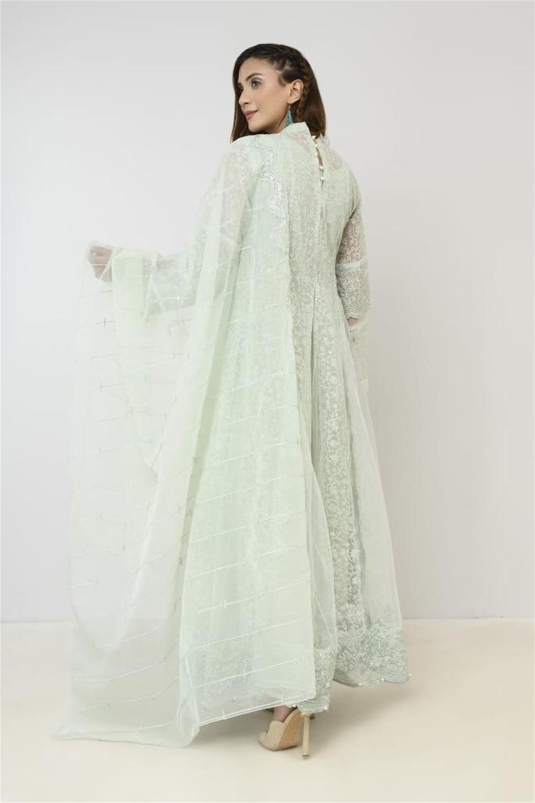 Long Maxi with Stone Work Organza