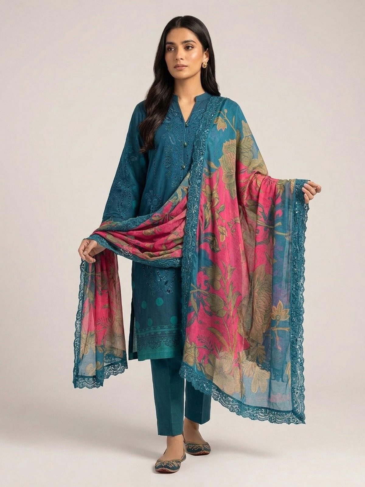 3pc dress with dupatta and trouser