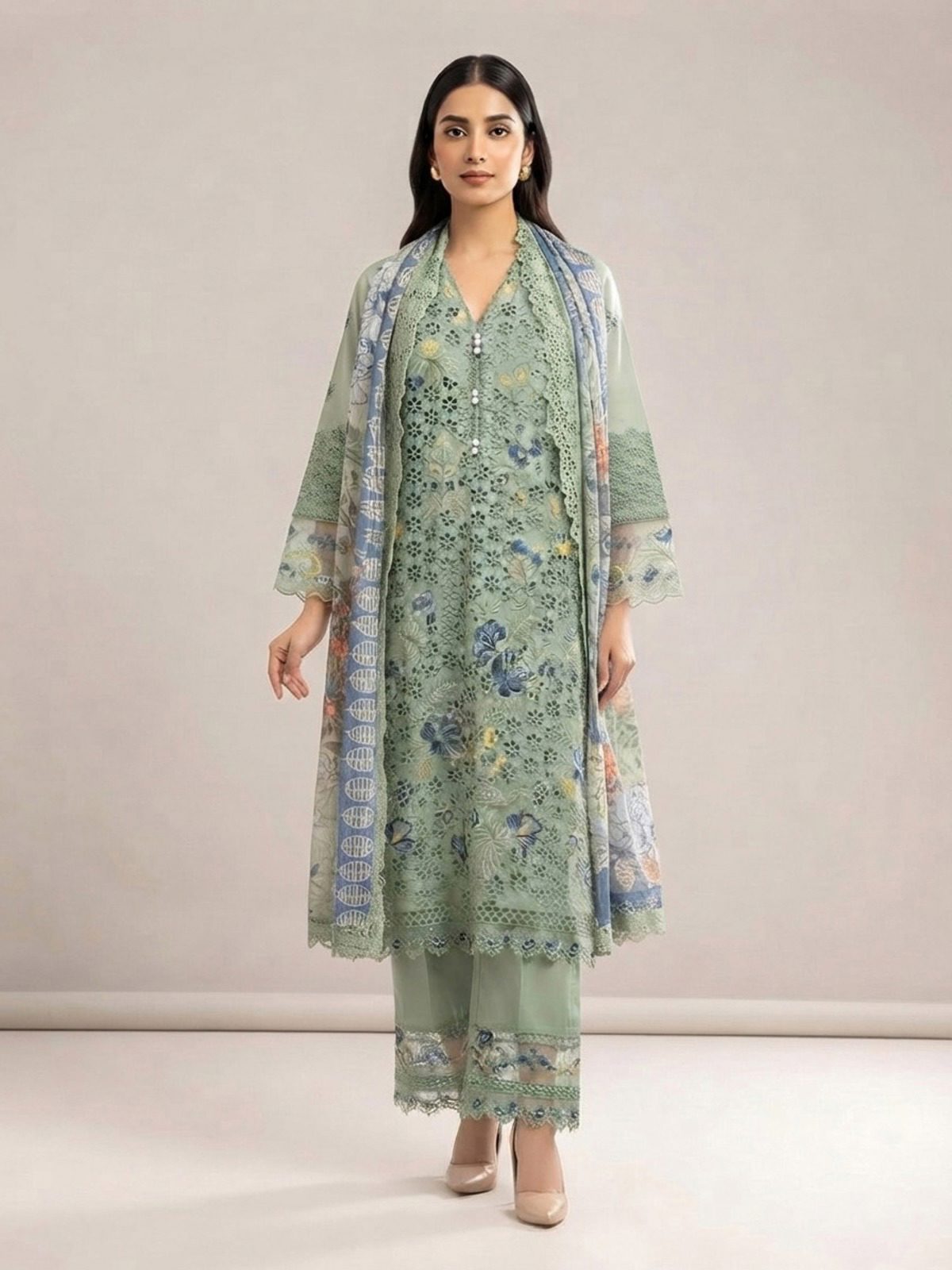 3pc dress with dupatta and trouser
