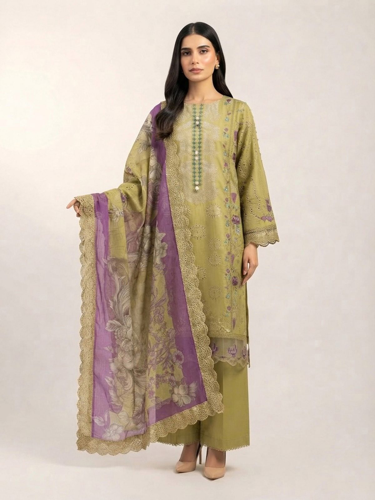 3pc dress with dupatta and trouser