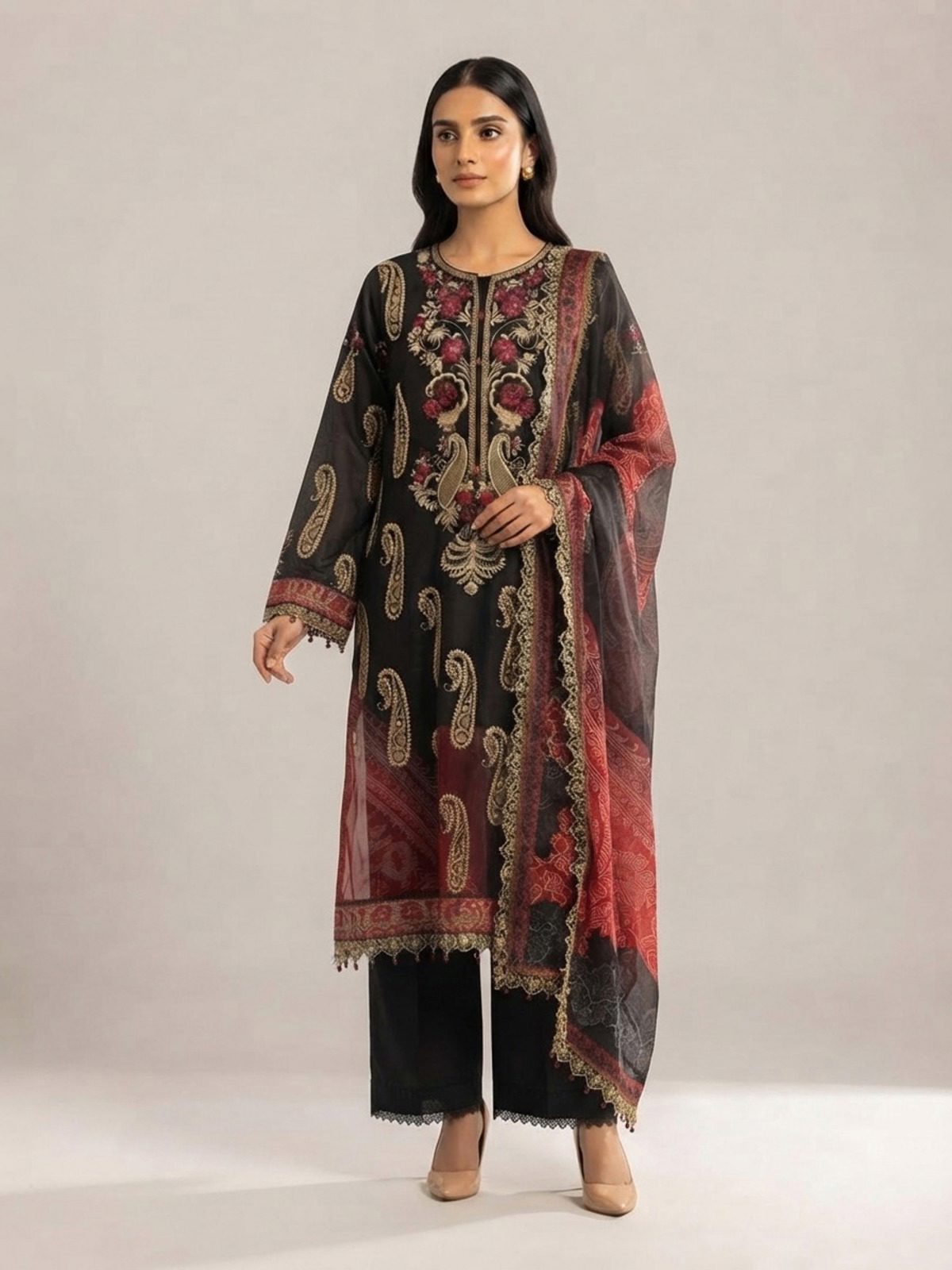 3pc dress with dupatta and trouser
