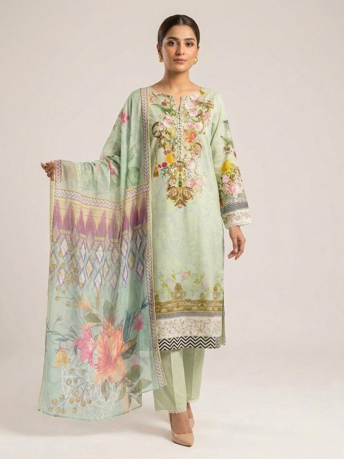 3pc dress with dupatta and trouser