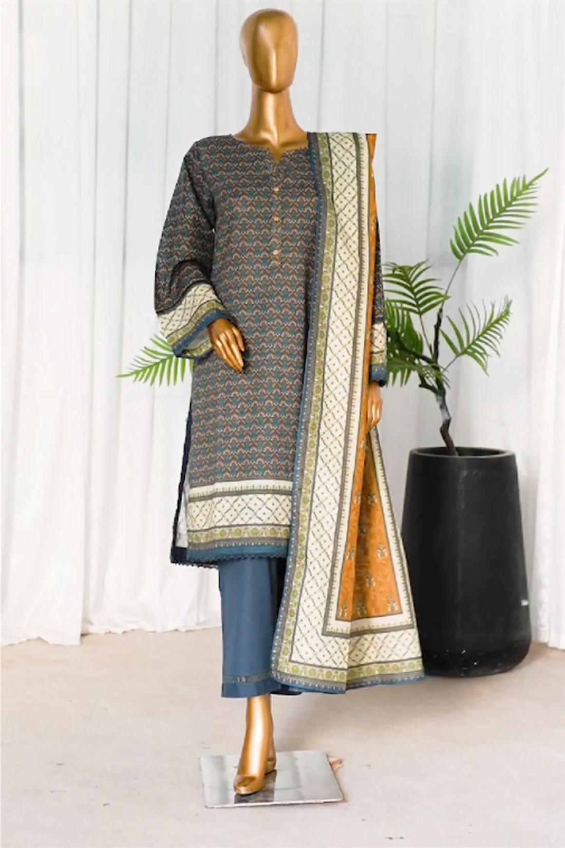 Women's Designer Collection SADABAHAR KHADDAR EMBROIDERED COLLECTION