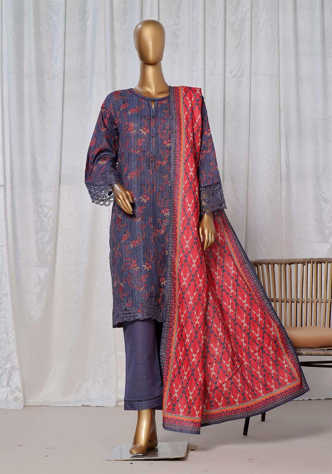 Women's Designer Collection SADABAHAR KHADDAR EMBROIDERED COLLECTION