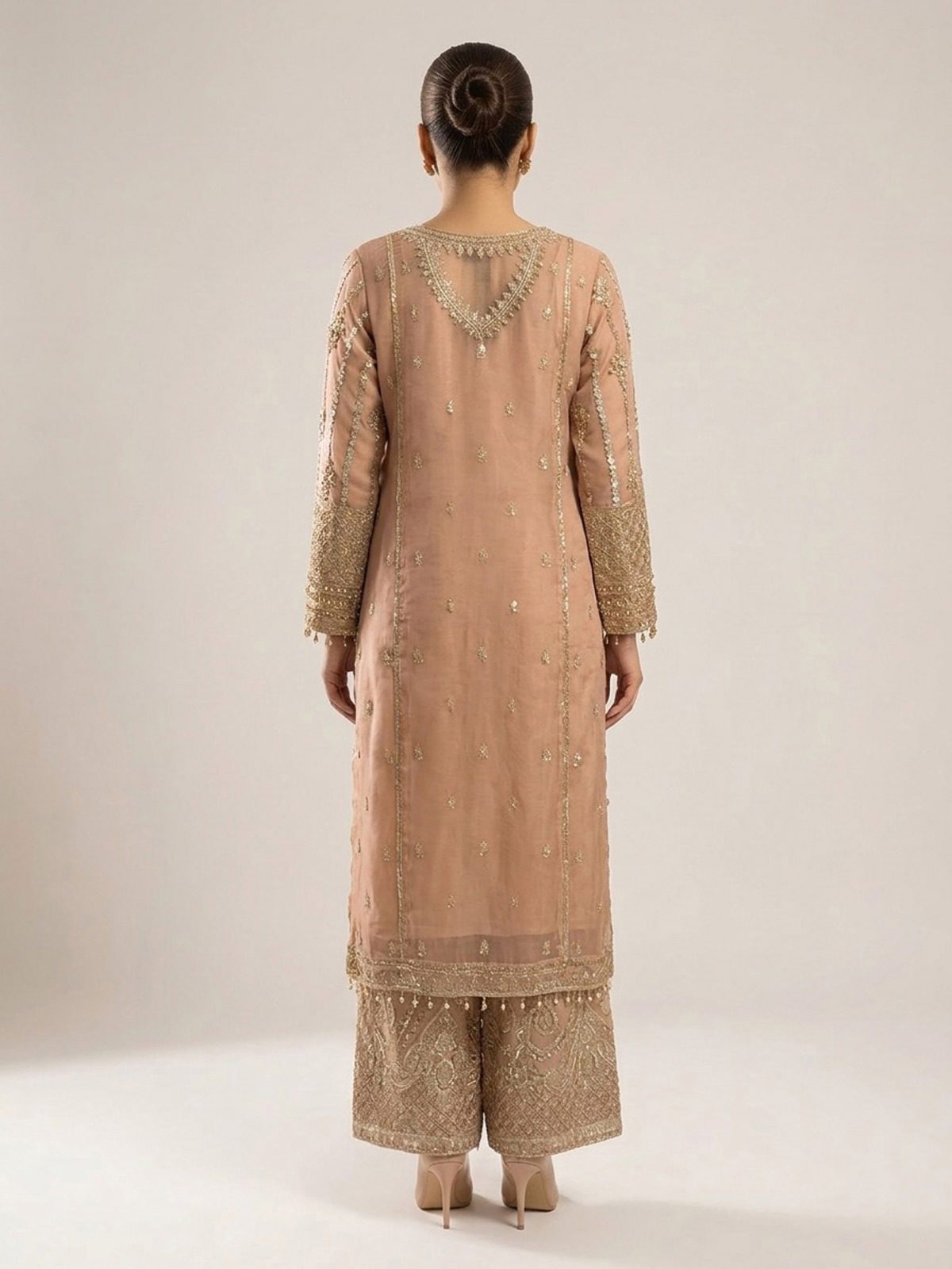 3pc premium embroidery dress with embroided dupatta and plazo