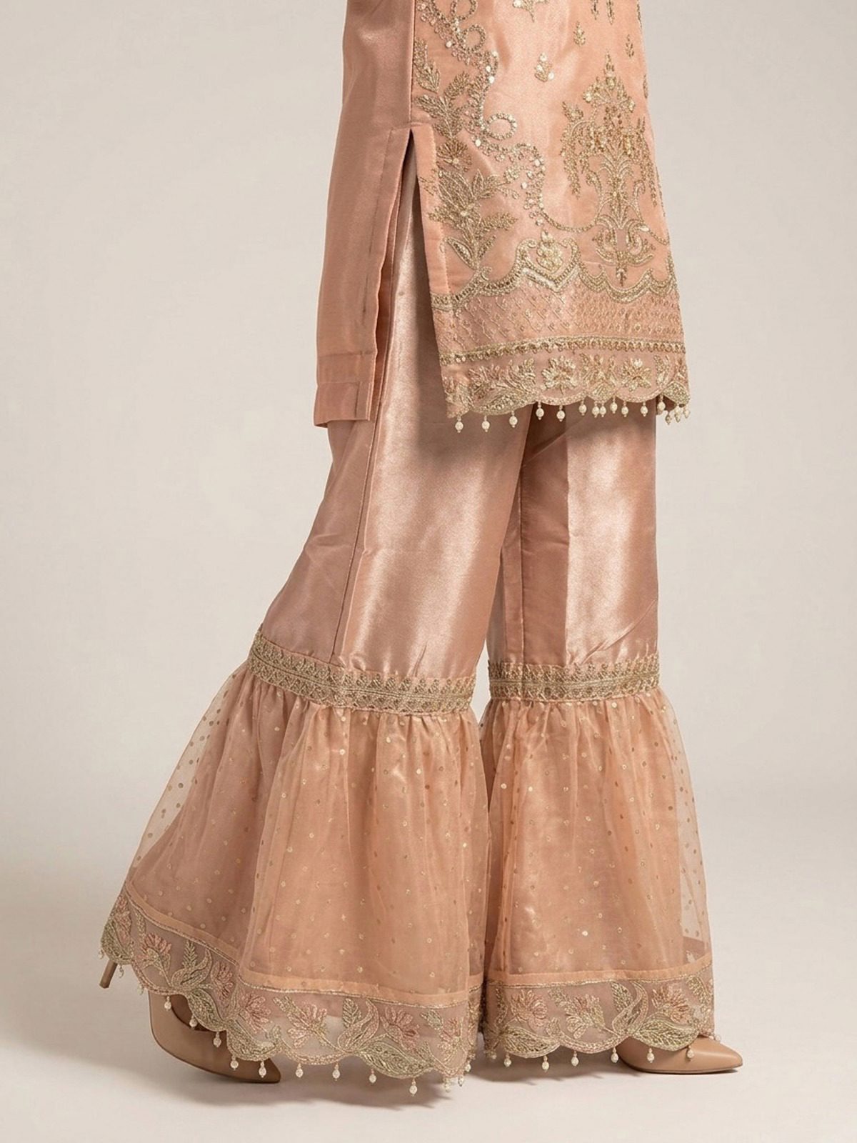 3pc premium embroidery dress with embroided dupatta and plazo