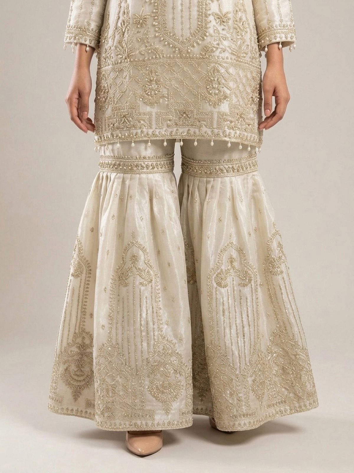 3pc premium embroidery dress with embroided dupatta and plazo