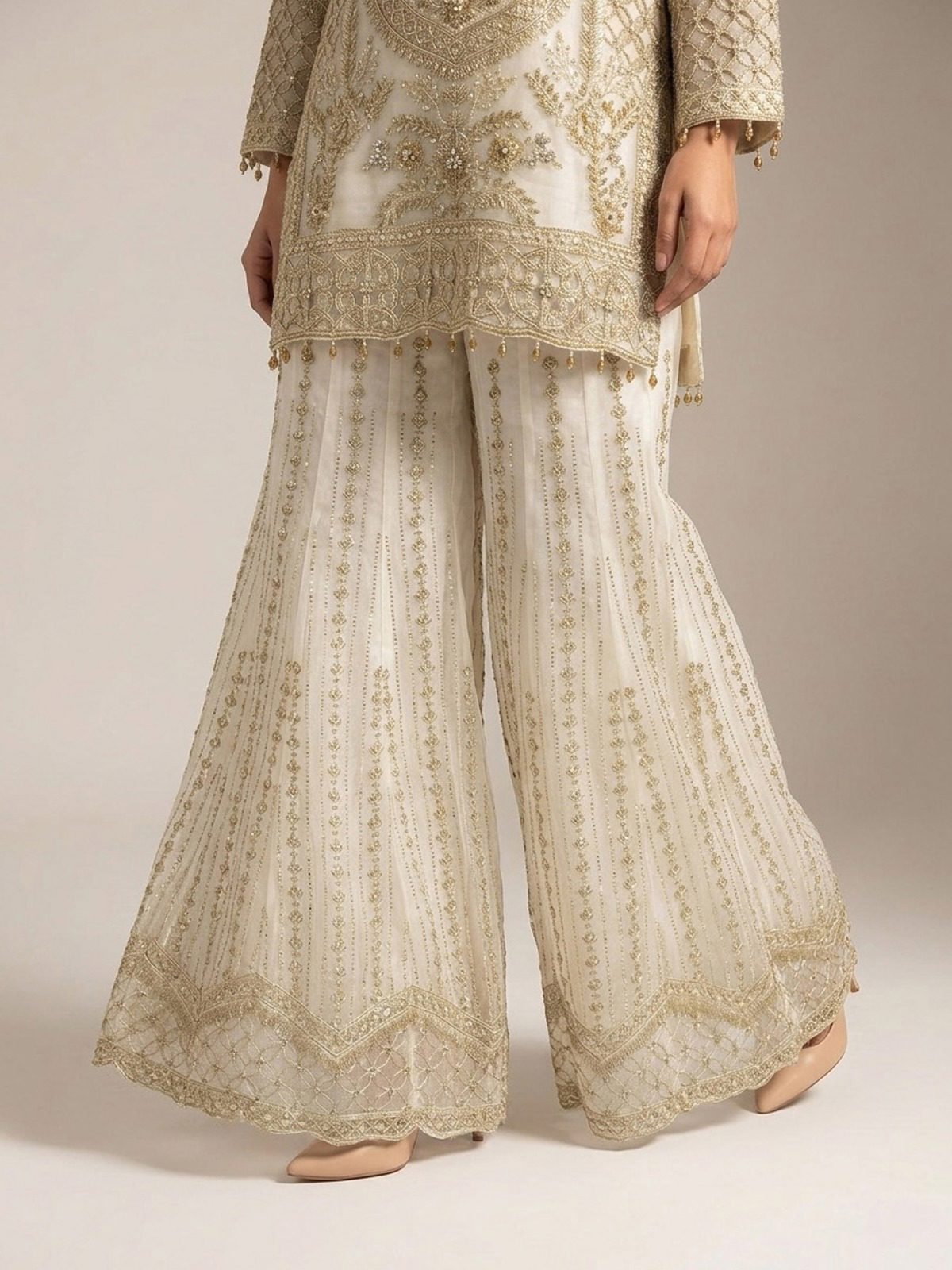 3pc premium embroidery dress with embroided dupatta and plazo