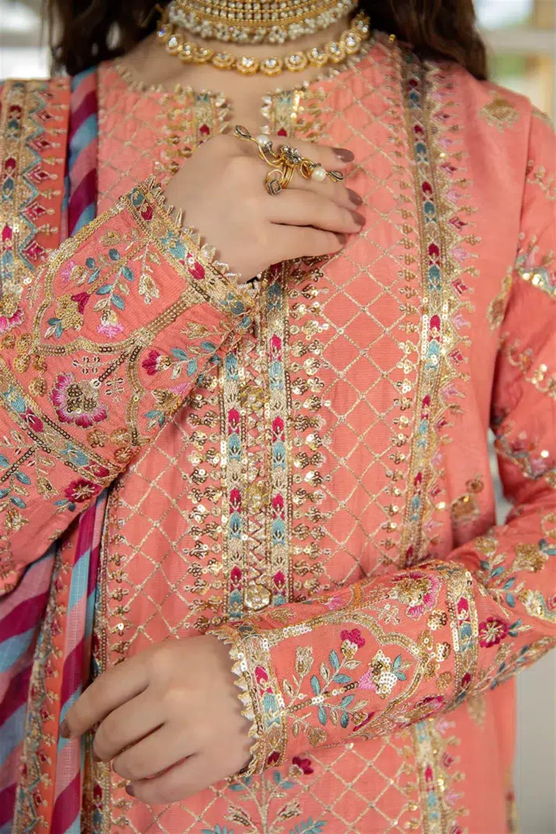 Jahaa'n Ara by Serene Embroidered Raw Silk stitched Suit Jah