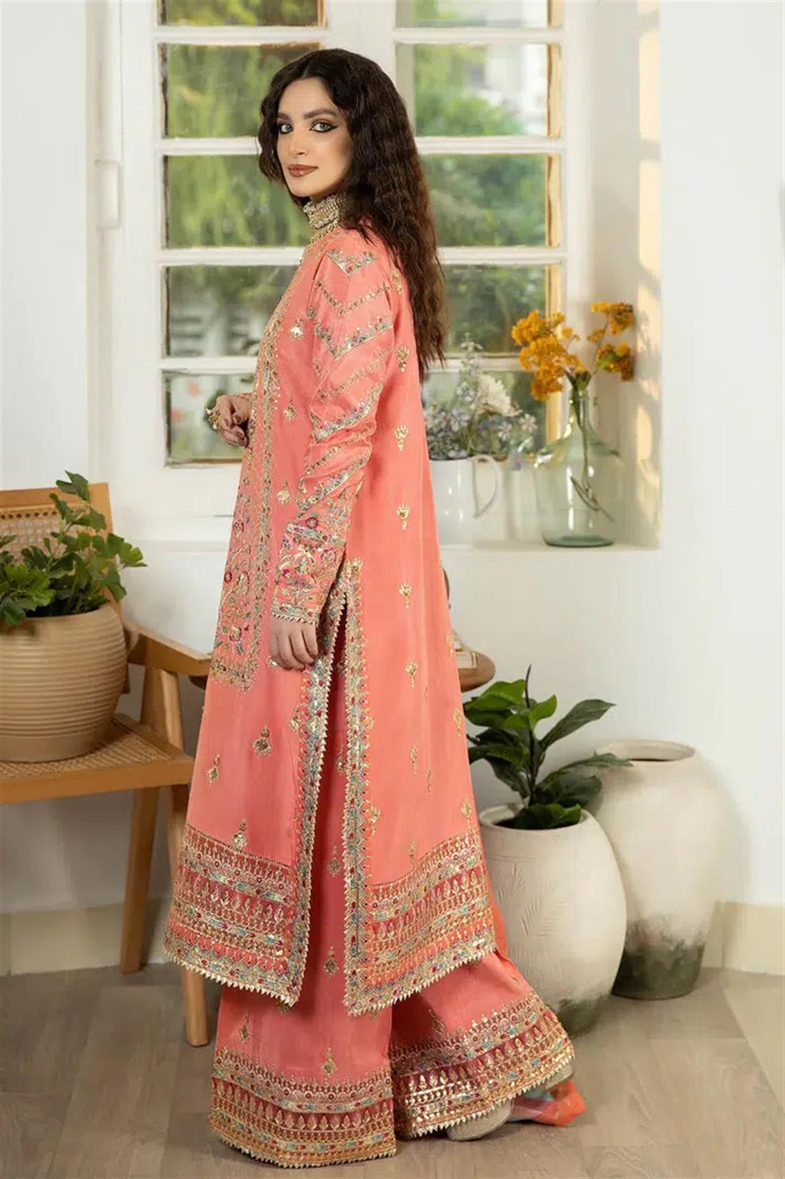 Jahaa'n Ara by Serene Embroidered Raw Silk stitched Suit Jah